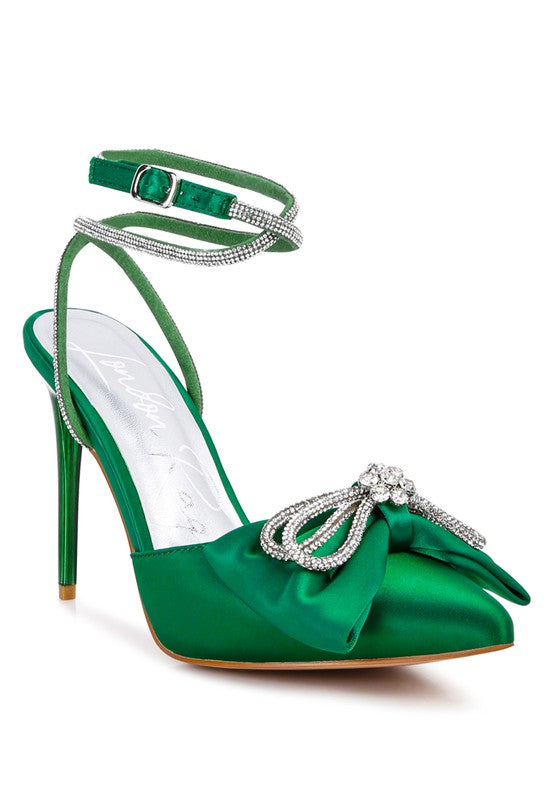 Green With Envy  Rhinestone Embellished Heels