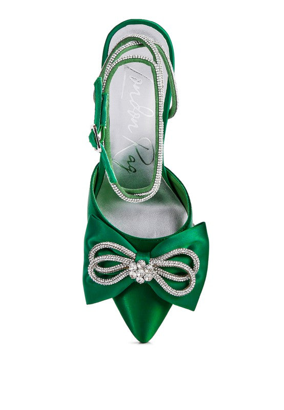 Green With Envy  Rhinestone Embellished Heels