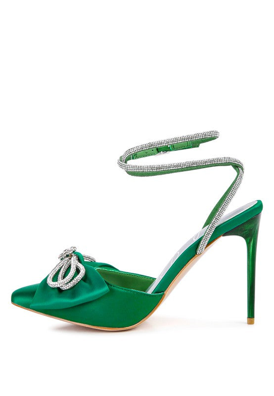 Green With Envy  Rhinestone Embellished Heels