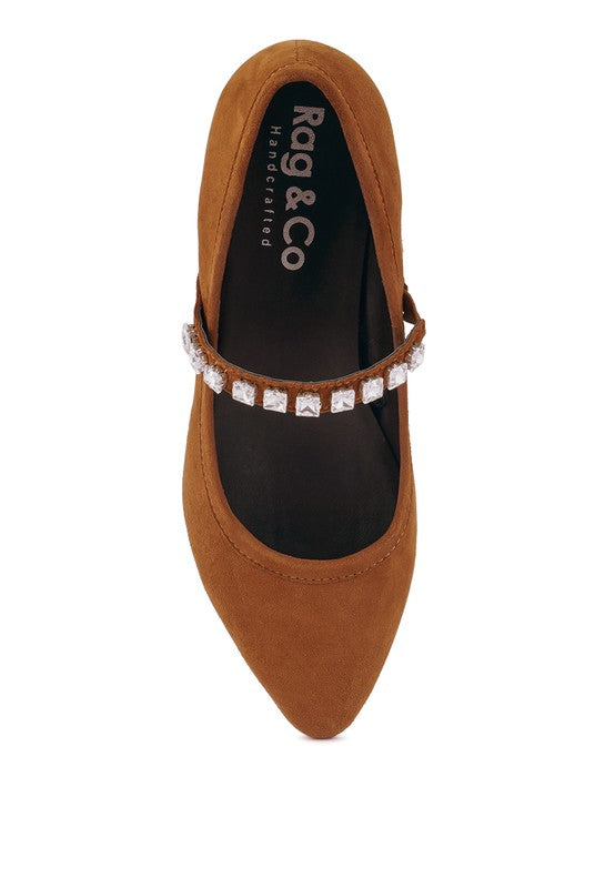 ASSISI Fine Suede MaryJane Ballet Flats