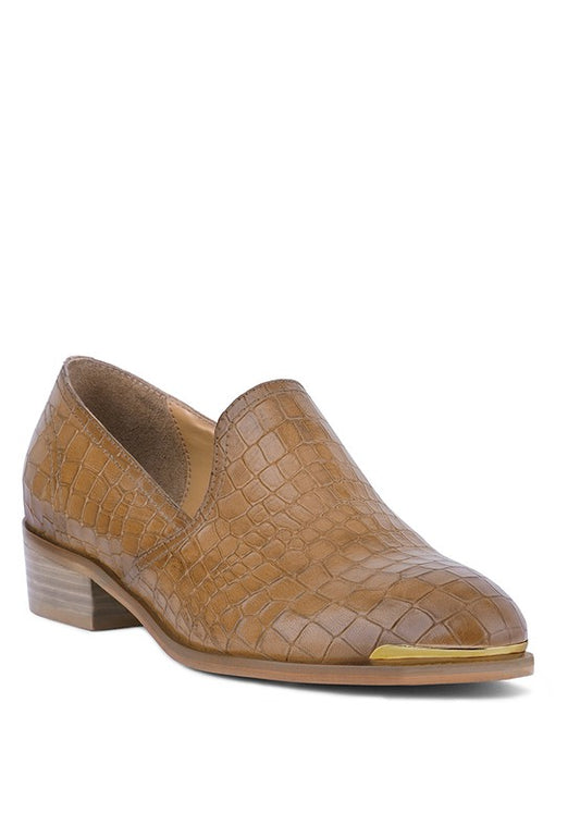 LILLIAM Tan  Leather Loafers