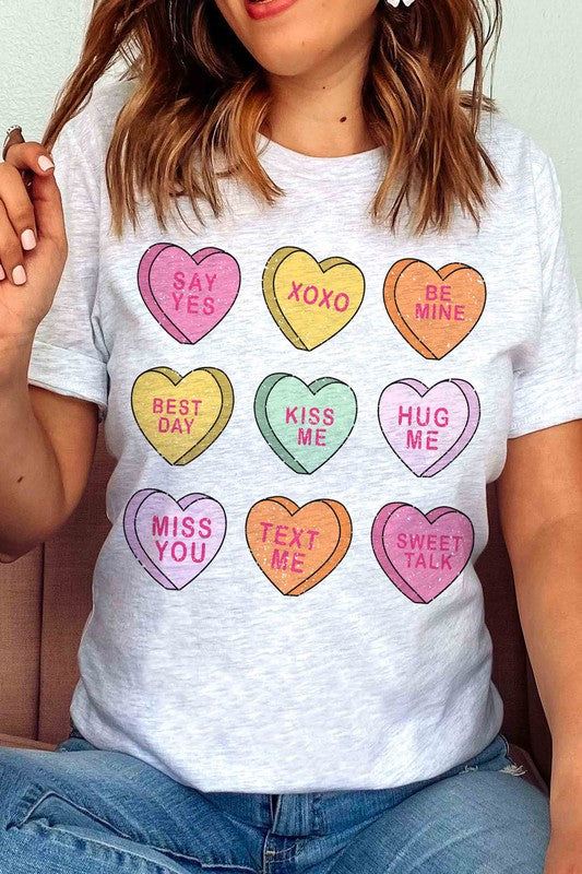 VALENTINES CANDY HEARTS GRAPHIC TEE