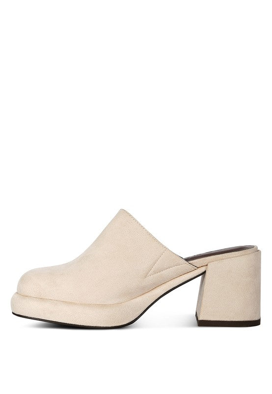 DELAUNAY Suede Heeled Mules