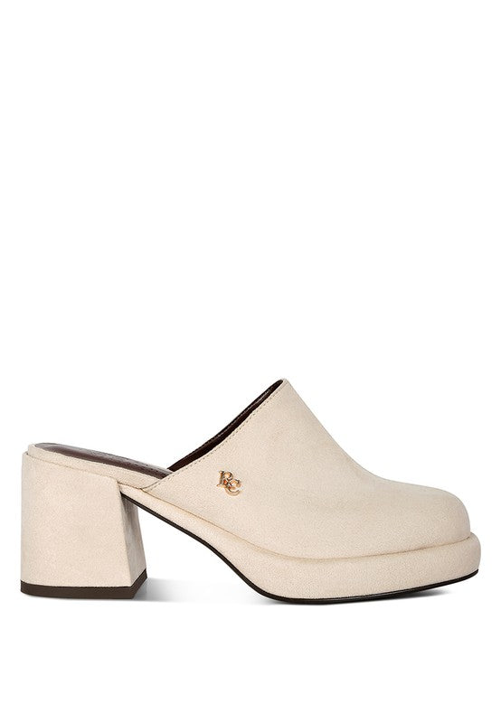 DELAUNAY Suede Heeled Mules