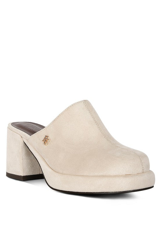 DELAUNAY Suede Heeled Mules