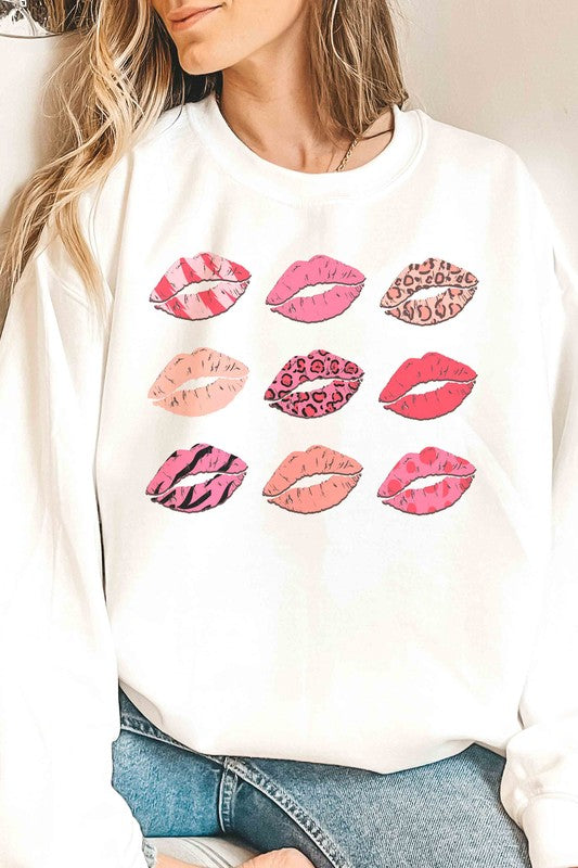 VALENTINE KISSES GRAPHIC SWEATSHIRT