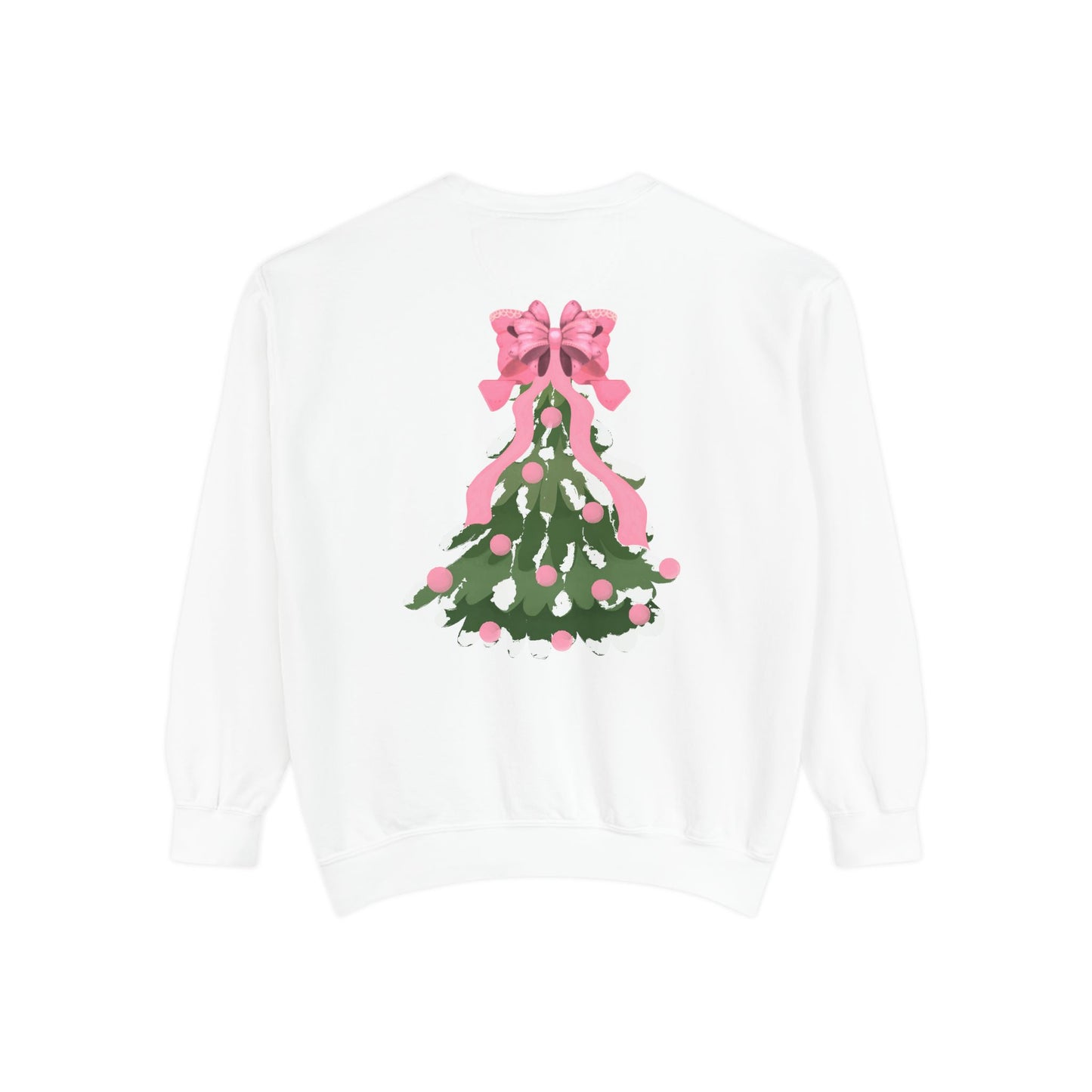 “Pink Bows & Mistletoe,” Holiday Sweatshirt