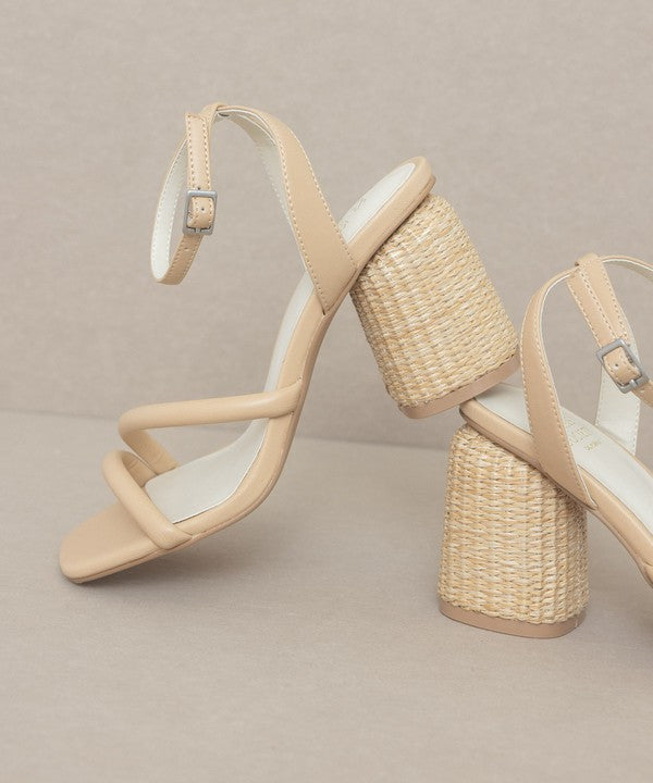 Alaia  Strappy Raffia Heel Sandal