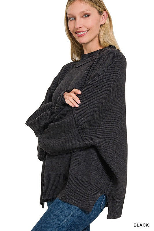 Side Slit Oversized Sweater