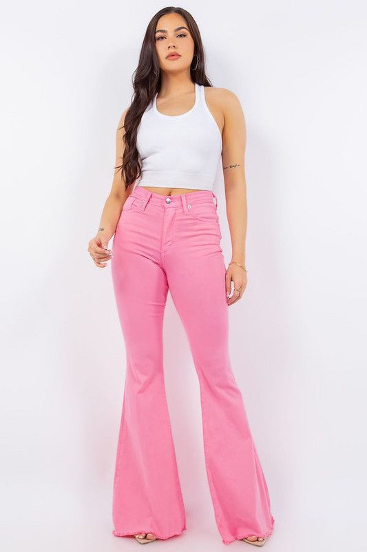 Bell Bottom Jean in Pink