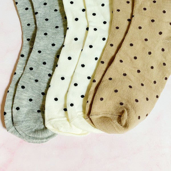 Precious Polka Dot Socks Set Of 3 Pairs