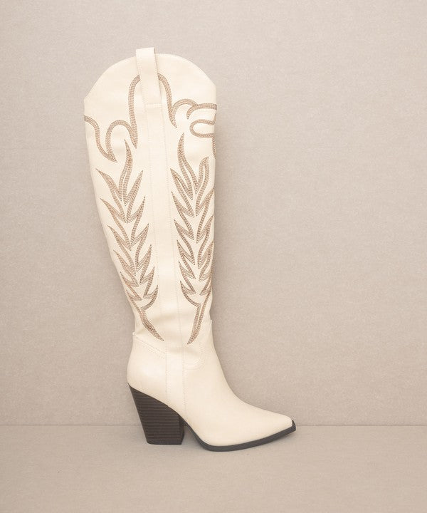 Bronco  Knee High Embroidered Boots