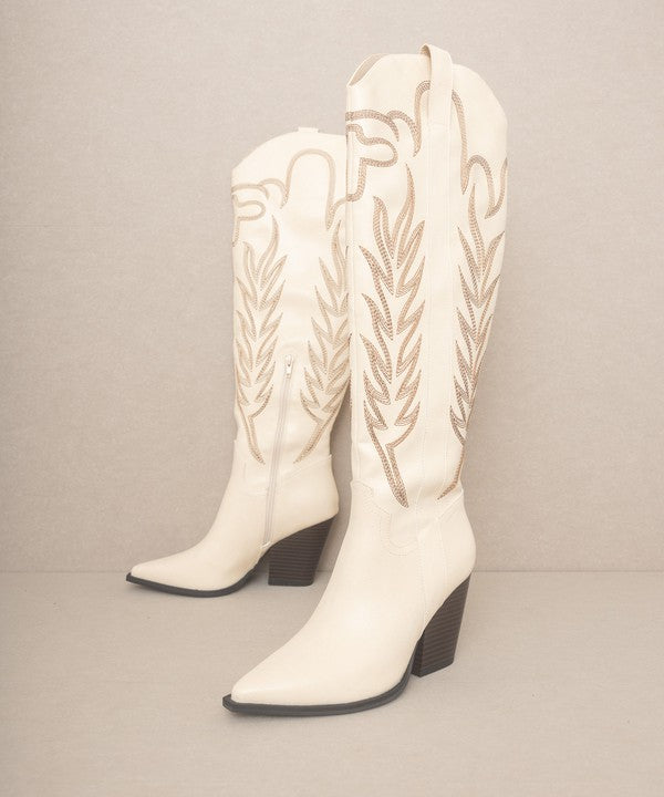 Bronco  Knee High Embroidered Boots