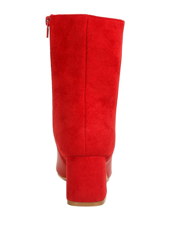 Desire Red Ankle Boots