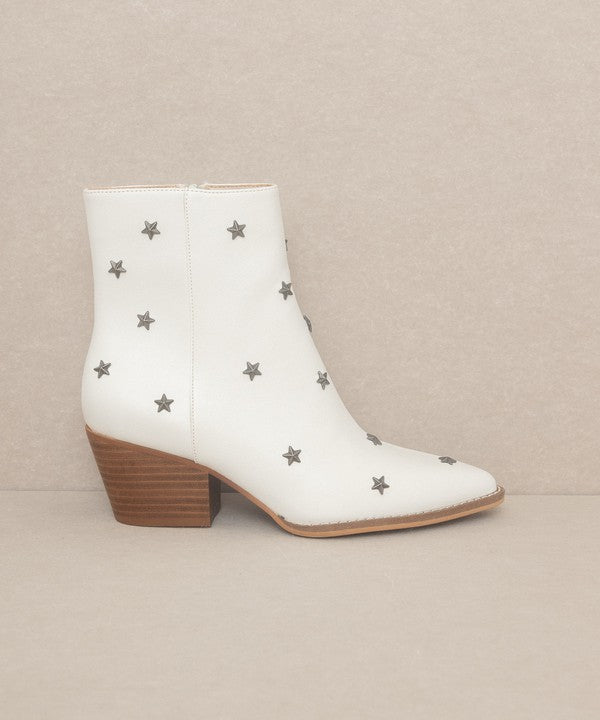 Ivanna White Star Studded Western Boots