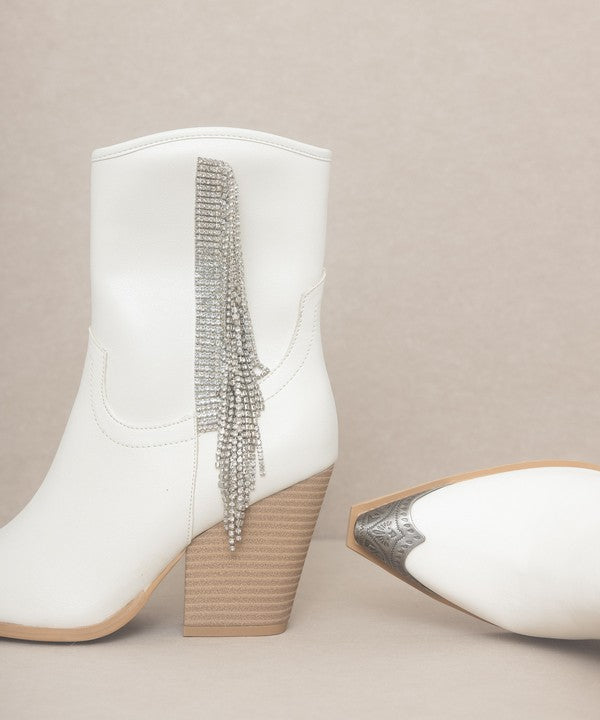 Kai - Rhinestone Fringe Boots