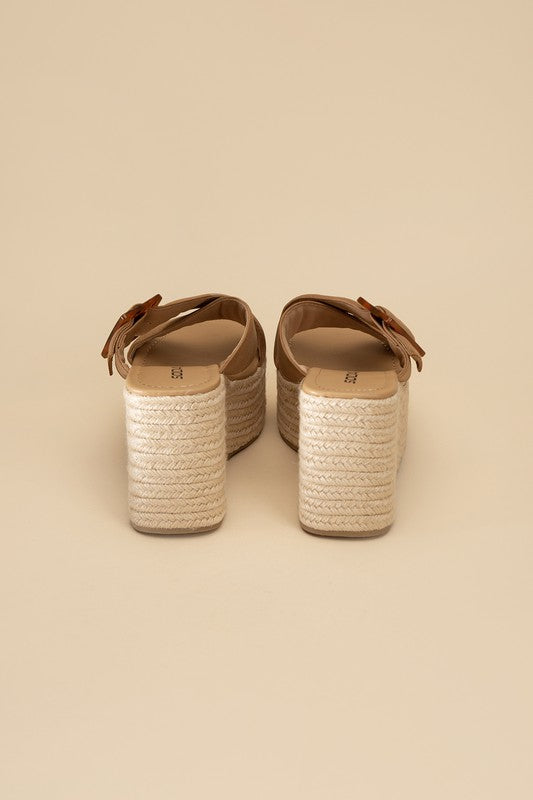 Manta Tan Espadrille Platform Sandals