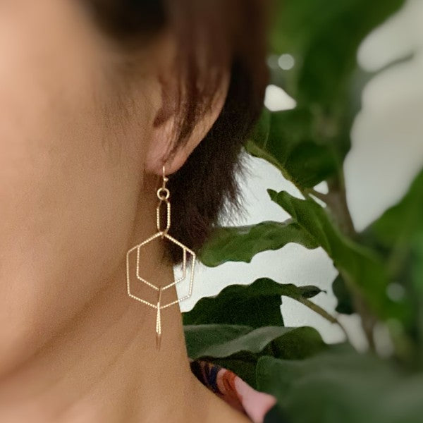 Dainty Dimensional Drop Earrings