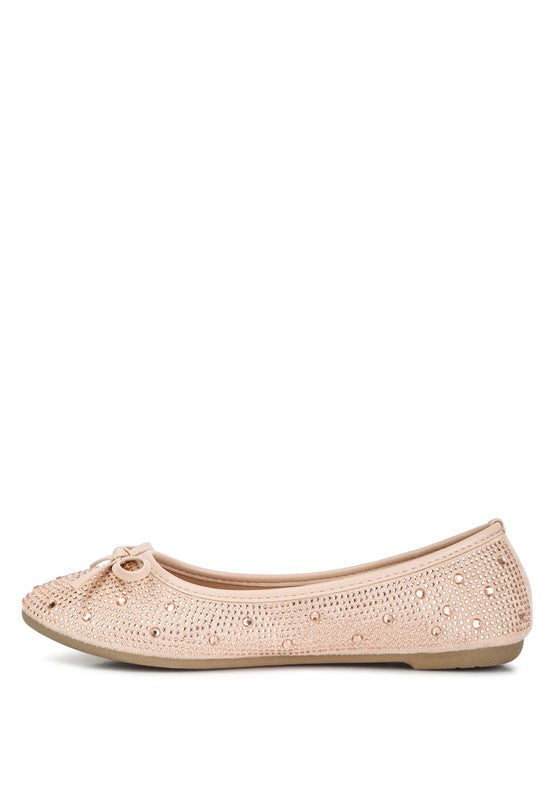 Hosana Rhinestones & Stud Embellished Ballet Flats