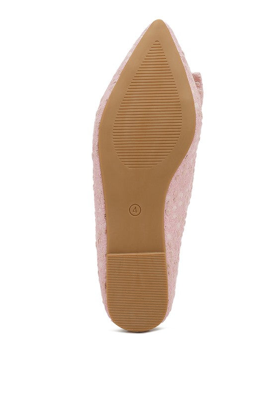 Cicely Jacquard Bow Embellished Ballet Flats