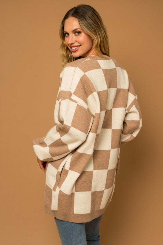 Checker Graphic Cardigan