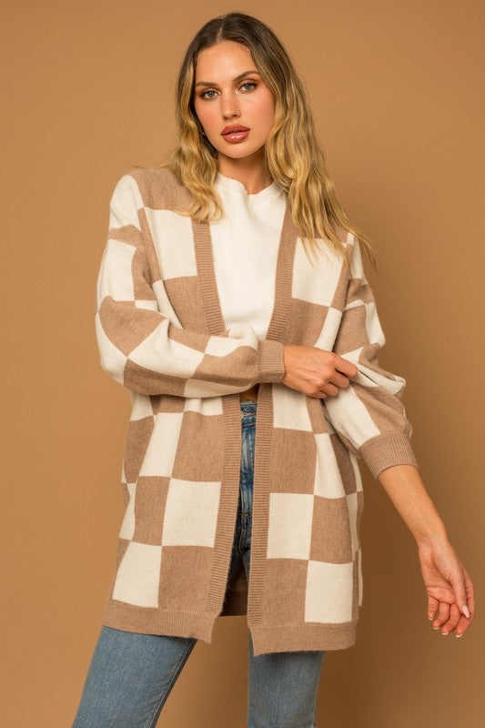 Checker Graphic Cardigan