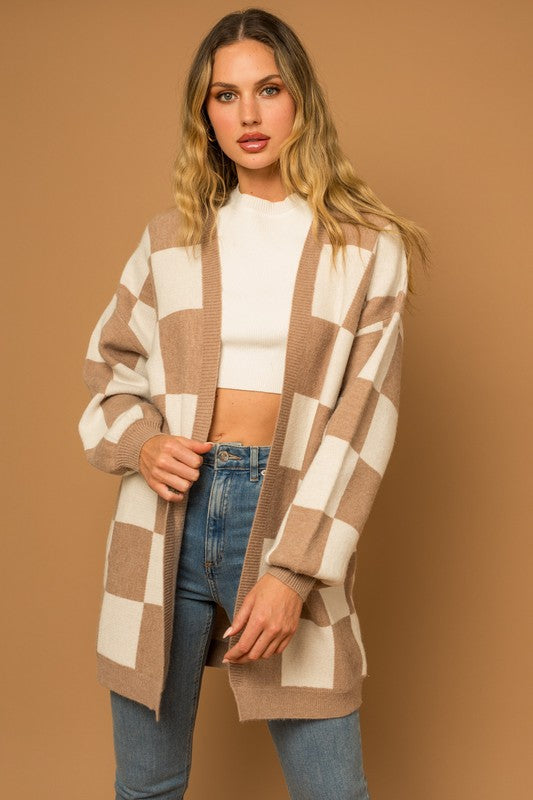 Checker Graphic Cardigan