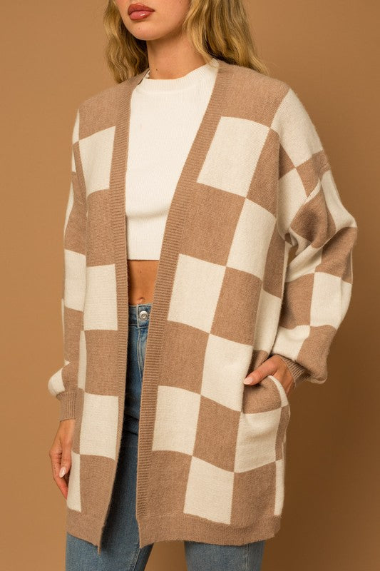 Checker Graphic Cardigan