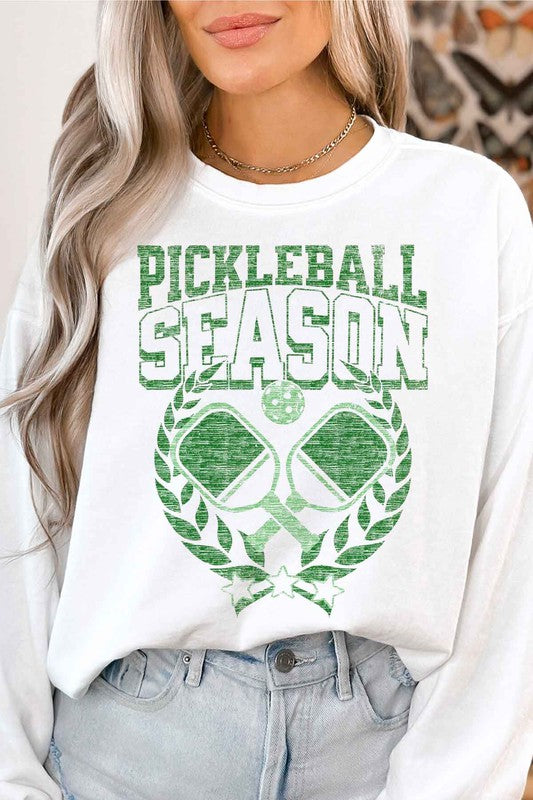 PICKLEBALL SEASON OVERSIZED GRAPHIC SWEATSHIRT