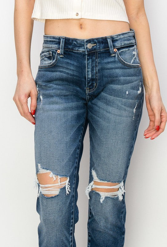 MID RISE BOY FRIEND JEANS