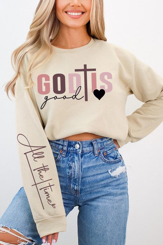 God Is Good Christian Graphic Fleece Sweatshirts