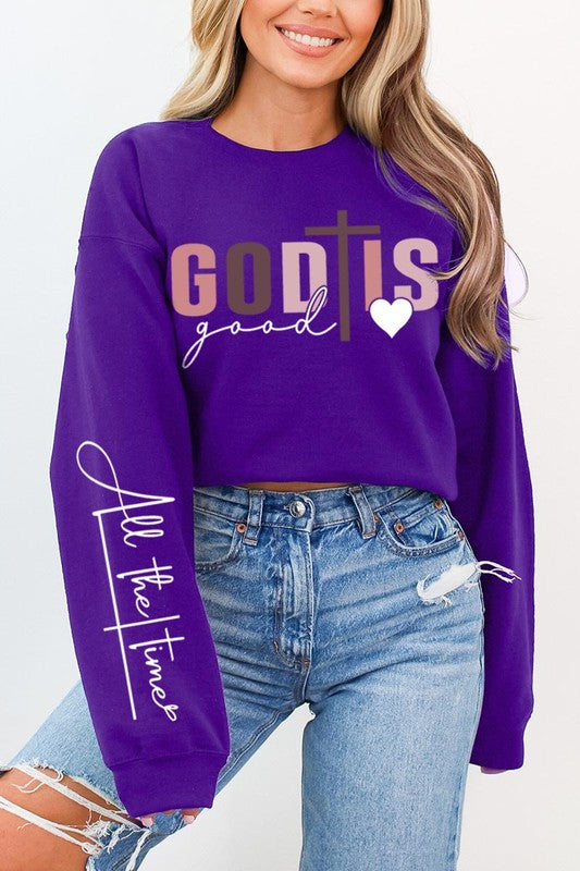 God Is Good Christian Graphic Fleece Sweatshirts