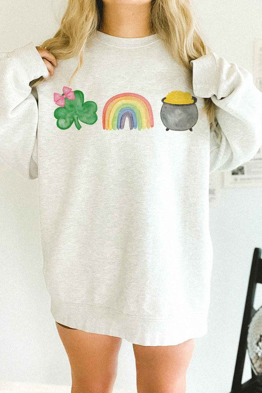 ST PATRICKS DAY OVERSIZED GRAPHIC SWEATSHIRT