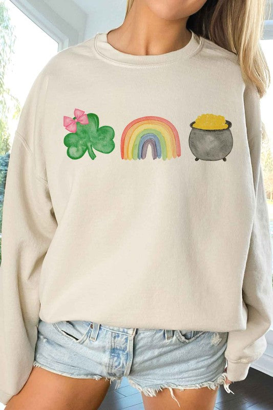 ST PATRICKS DAY OVERSIZED GRAPHIC SWEATSHIRT