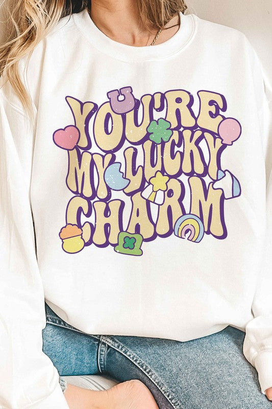 LUCKY CHARM ST PATRICKS GRAPHIC SWEATSHIRT