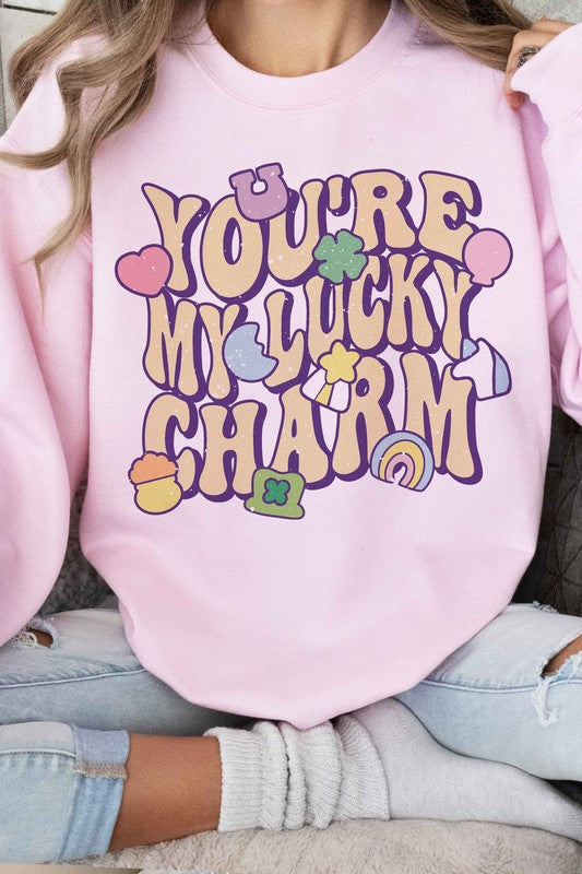 LUCKY CHARM ST PATRICKS GRAPHIC SWEATSHIRT