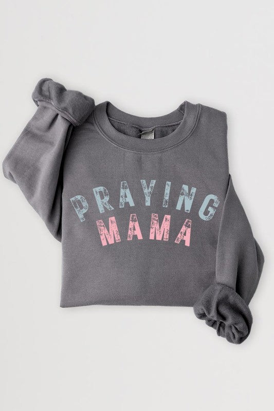 Praying Mama Christian Graphic Fleece Sweatshirts