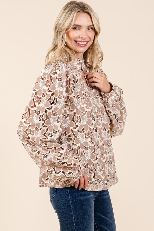 Floral Eyelet Laced Blouse