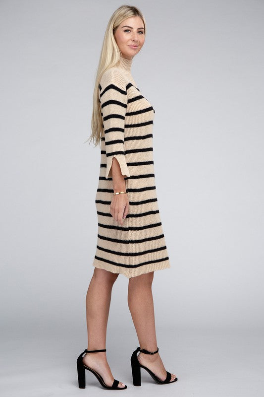 Yacht Times Striped Pattern Sweater Dress