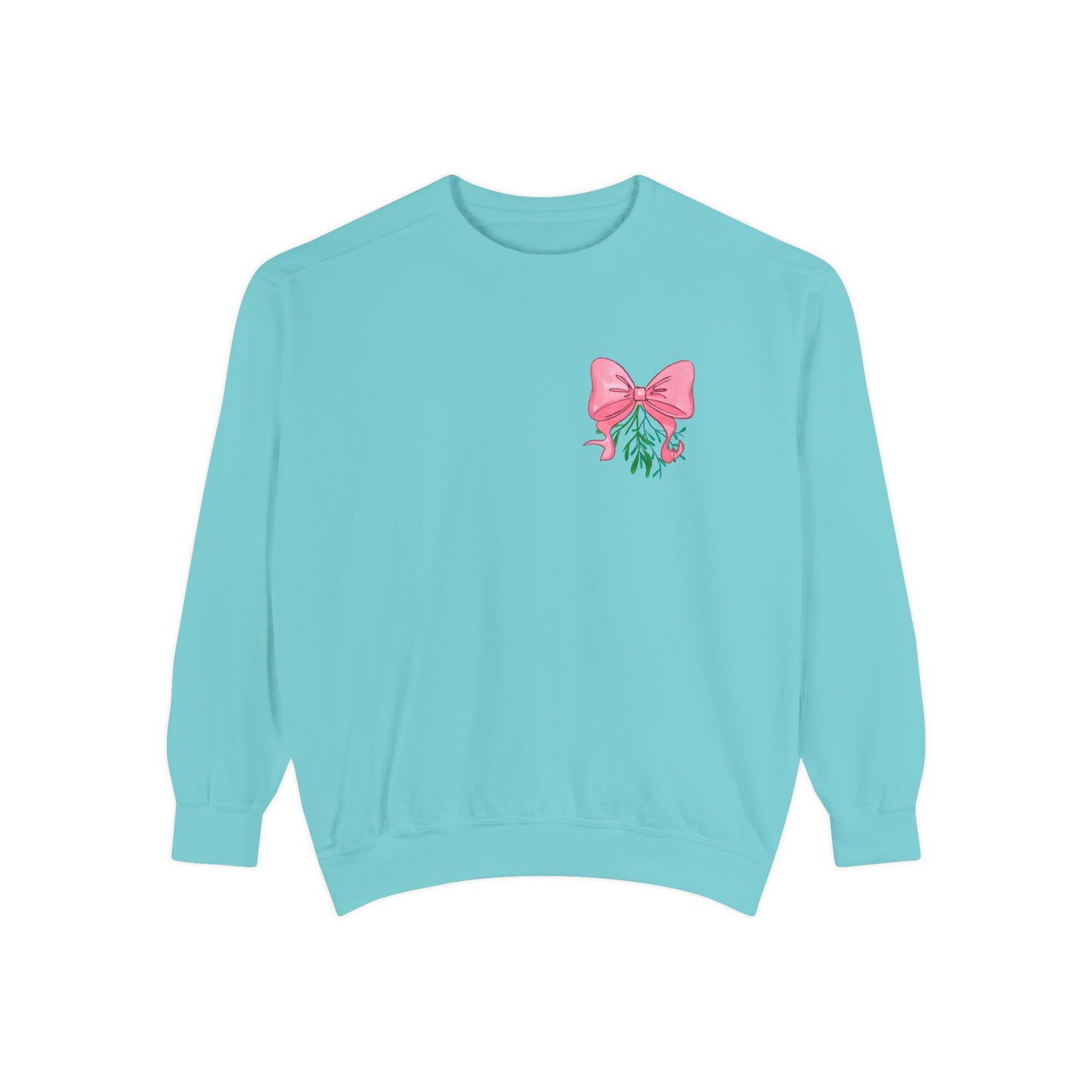 “Pink Bows & Mistletoe,” Holiday Sweatshirt