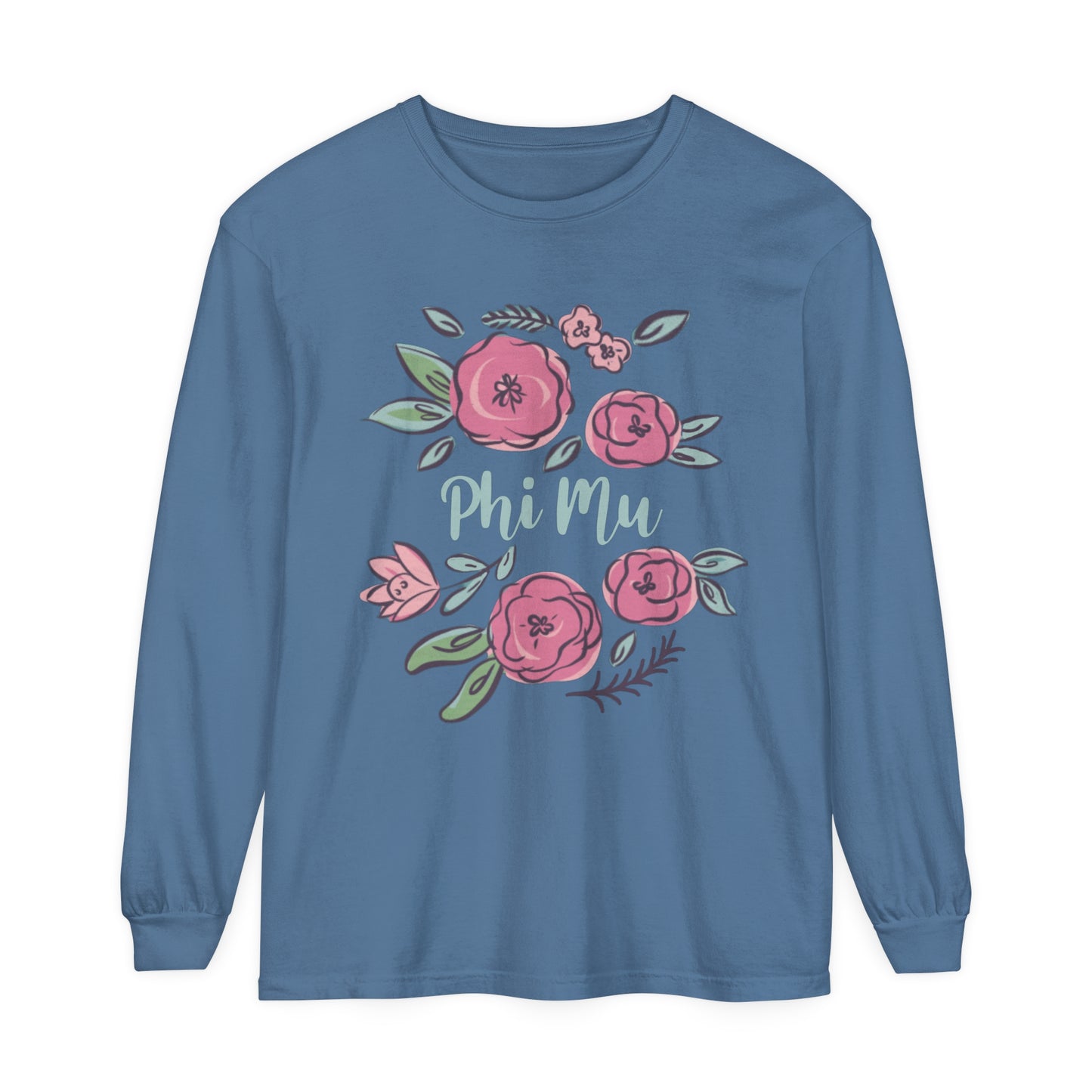 PHI MU FLORAL RING  Long Sleeve T-Shirt