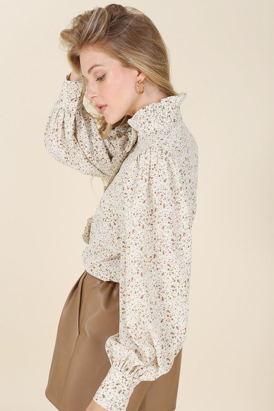 Floral & Flirty Stand Collar Floral Blouse