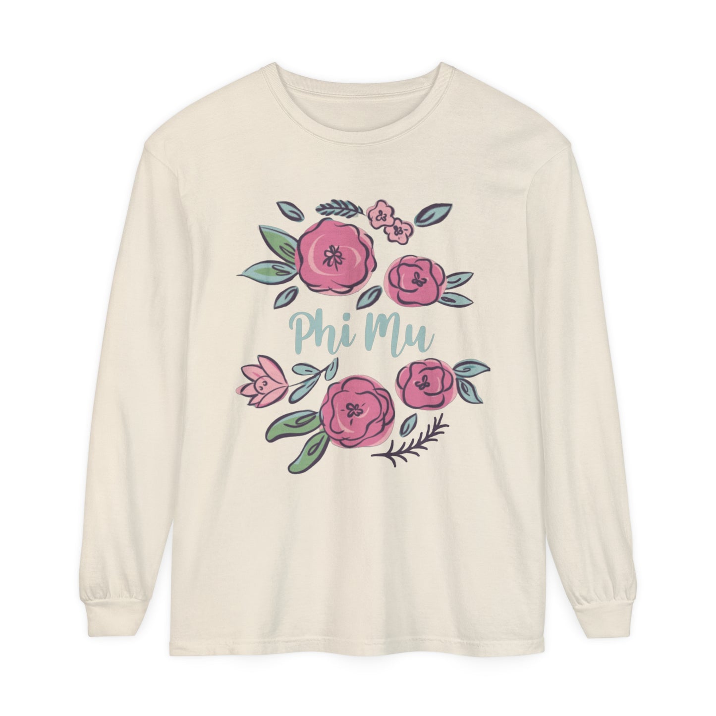 PHI MU FLORAL RING  Long Sleeve T-Shirt