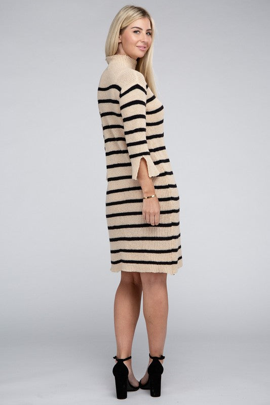 Yacht Times Striped Pattern Sweater Dress