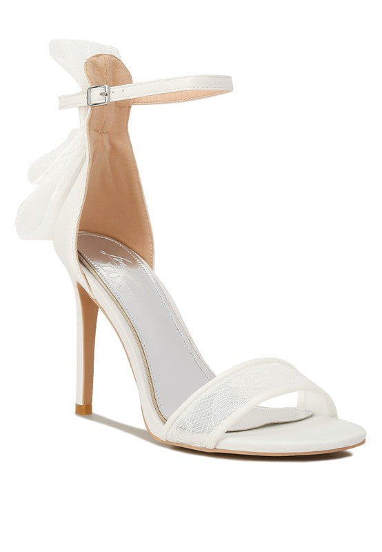 Delancy White Bow Detail  Stilettos