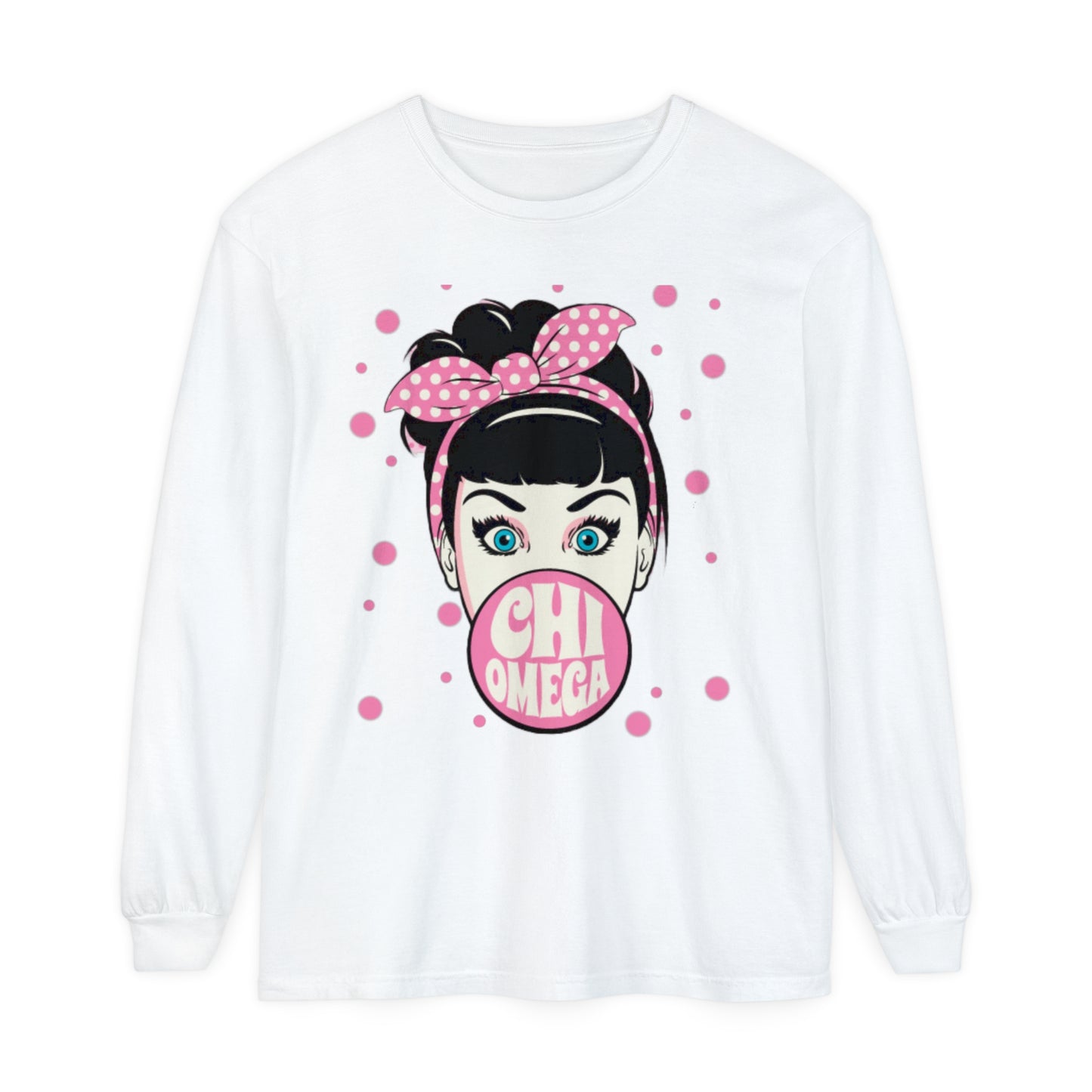 Chi Omega Bubblegum Long Sleeve T-Shirt