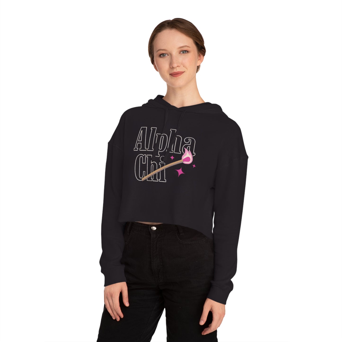 Alpha Chi Match Cropped Hooded Sweatshirt