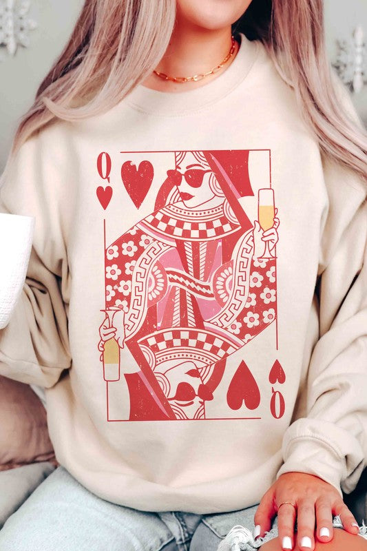 CHAMPAGNE QUEEN OF HEARTS Valentine Graphic Sweatshirt