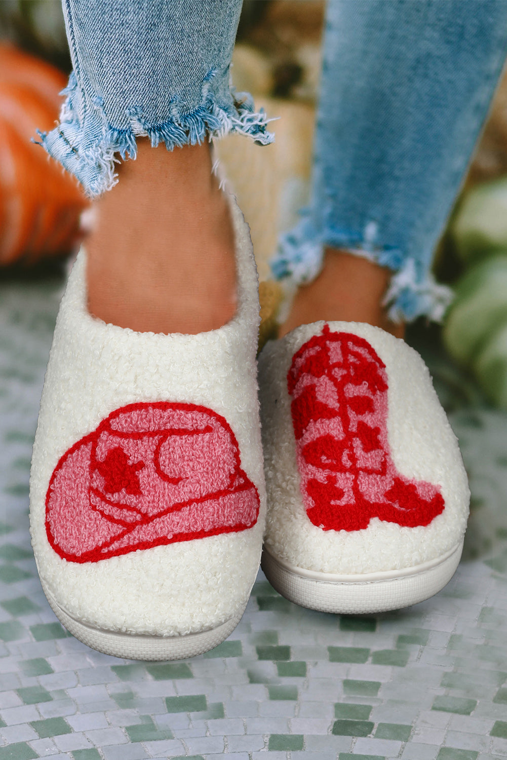 Fuzzy Cowgirl Slippers