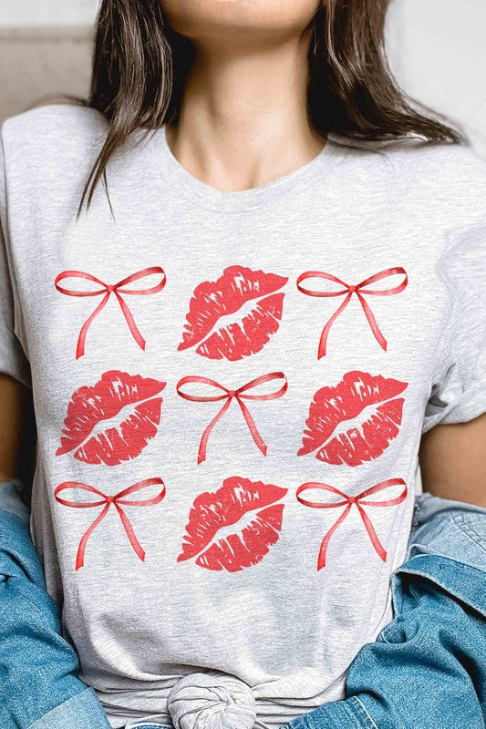 BOWS AND KISSES Valentine Graphic T-Shirt